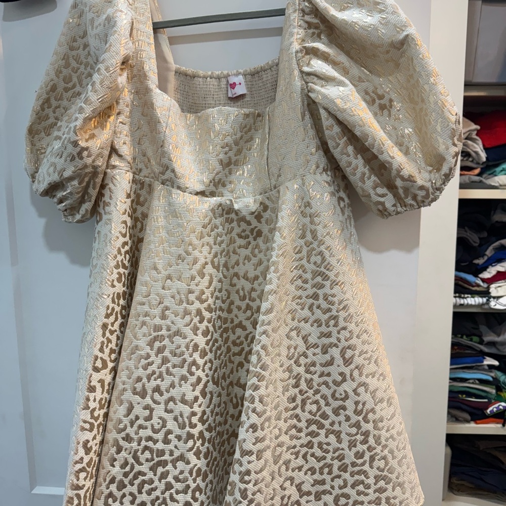 Buddy Love Gold Leopard Print Dress